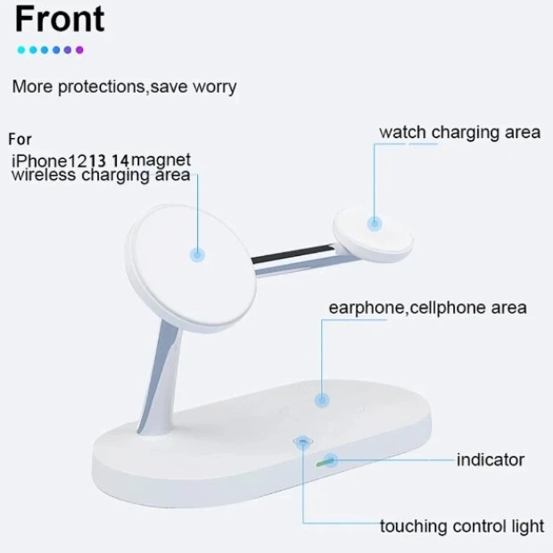 Беспроводное зарядное устройство Magnetic 3in1 (White)