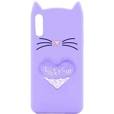 Силиконовый чехол Kitty Sparkles Samsung Galaxy A50 (2019) (Фиолетовый)