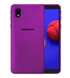 Silicone Original 360 Case Logo for Samsung Galaxy A01 Core (Purple)