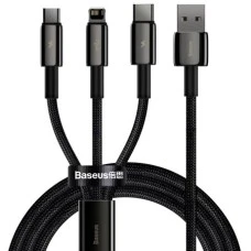 USB-кабель Baseus Tungsten Gold 3.5A (1.5 м) (MicroUSB+Lightning+Type-C) (Чорний) CAMLTWJ-01