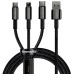 USB-кабель Baseus Tungsten Gold 3.5A (1.5 м) (MicroUSB+Lightning+Type-C) (Чорний) CAMLTWJ-01 USB-кабель Baseus Tungsten Gold 3.5A (1.5 м) (MicroUSB+Lightning+Type-C) (Чорний) CAMLTWJ-01