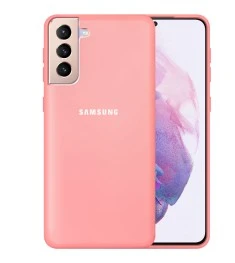 Оригінальний силіконовий кейс 360 Logo для Samsung Galaxy S21 Plus (Рожевий)