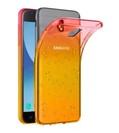 Силикон Rain Gradient Samsung Galaxy J3 (2017) J330 (Розово-желтый)