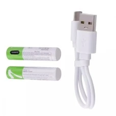 Аккумулятор AAA - Lithium 1.5V Rechargeable Battery Type-C (2 шт.) (green)
