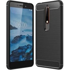 Силиконовый чехол Polished Carbon Nokia 6 (2018) (Черный)