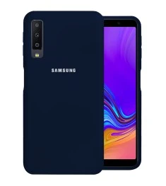 Силикон Original Case Samsung Galaxy A7 (2018) A750 (Тёмно-синий)