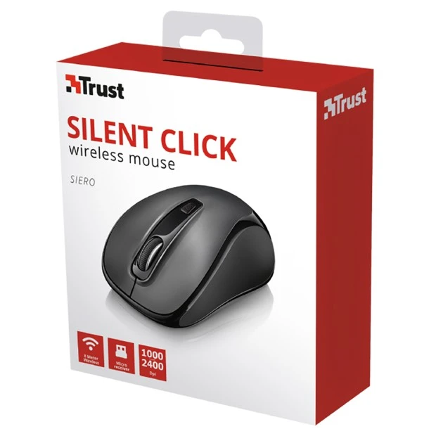 Мышь беспроводная Wireless Trust Siero Silent Click (Чёрный)