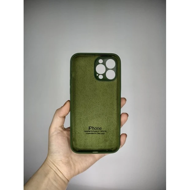 Оригінальний силіконовий чохол RoundCam для Apple iPhone 13 Pro Max (лісово-зелений)
