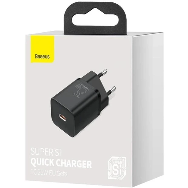 СЗУ-адаптер Baseus Super Si 25W PD QC EU 1Type-C (Чёрный) CCSP020101