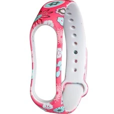 Ремешок Picture Design Xiaomi Mi Band 3 / Mi Band 4 (Розовые цветы)