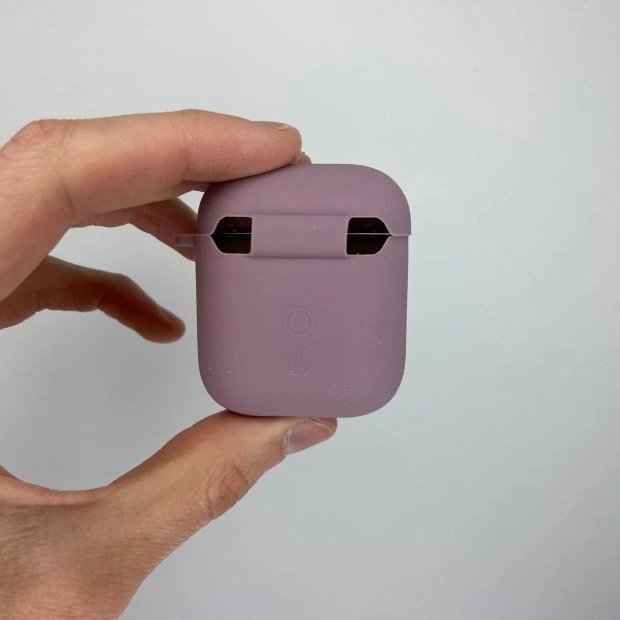 Чехол для наушников Full Silicone Case with Microfiber Apple AirPods (01) Bilberry