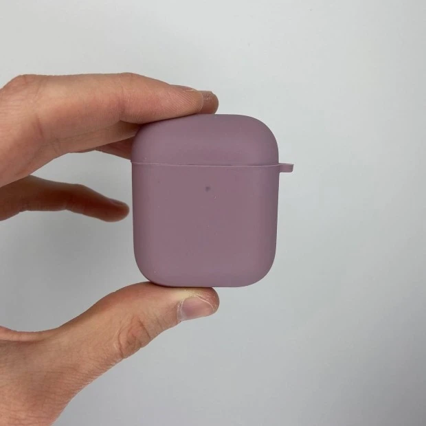 Чехол для наушников Full Silicone Case with Microfiber Apple AirPods (01) Bilberry
