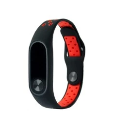 Ремешок Sport Xiaomi Mi Band 2 (Чёрный с красным)