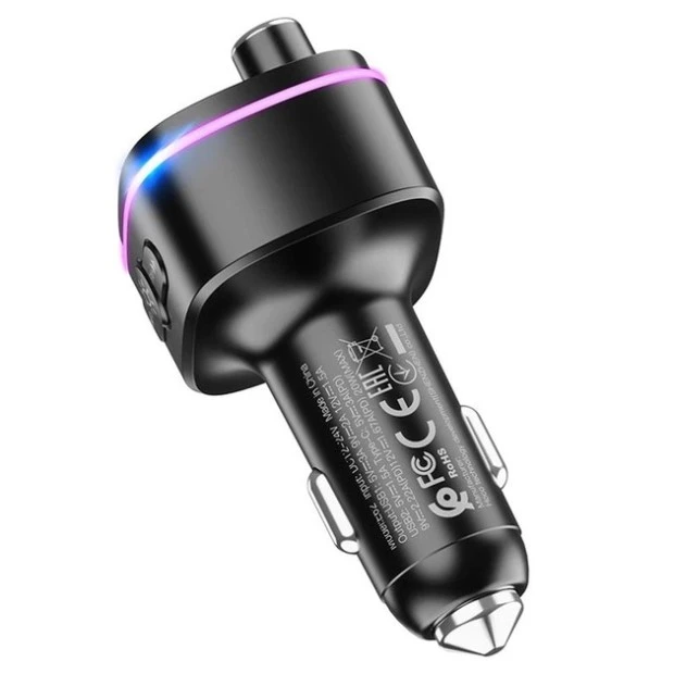 FM-модулятор Hoco E62 PD20W + QC3.0 2USB  /  1Type-C (Чорний)