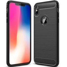 Силиконовый чехол Polished Carbon Apple iPhone XS Max (черный)