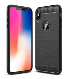 Силикон Polished Carbon Apple iPhone XS Max (черный)