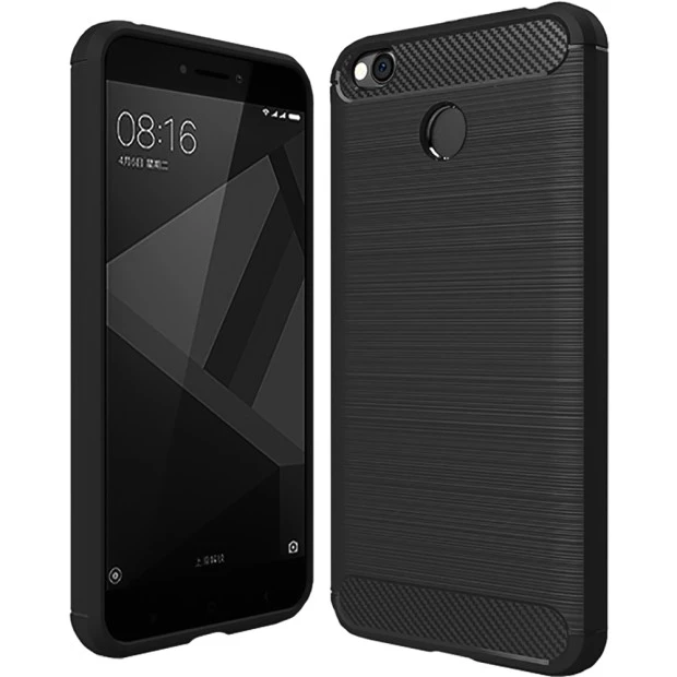 Чехол Силикон Polished Carbon Xiaomi Redmi 4x (Черный)
