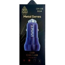 АЗУ iNavi 2в1 Micro 2USB / 3.1A (CM-09) (серебрянный)