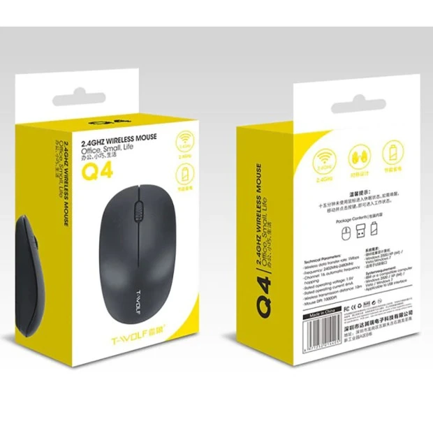 Мышь беспроводная Wireless T-Wolf Q4 (Чёрный)