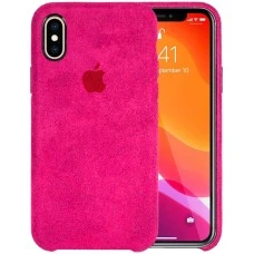 Чехол Alcantara Cover Apple iPhone X / XS (Малиновый)