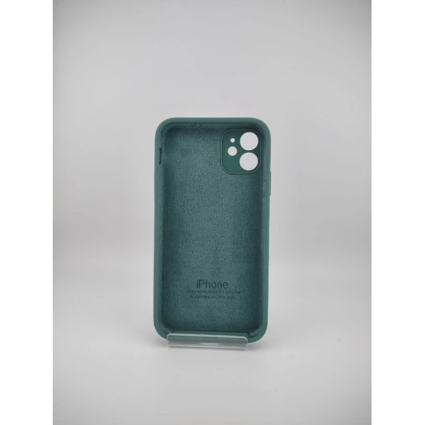 Силіконовий чохол Original Square RoundCam для Apple iPhone 11 (55) у кольорі чорнувато-зелений.