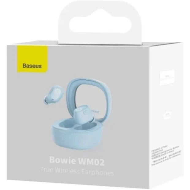 Беспроводные наушники-гарнитура вакуумные Baseus Bowie Encok WM02 (Blue)