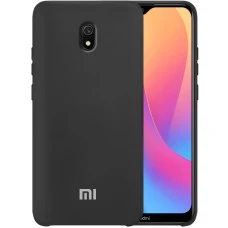 Силіконовий оригінальний чохол з логотипом для Xiaomi Redmi 8A (чорний)