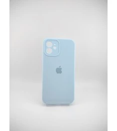 Силіконовий оригінальний чохол RoundCam для Apple iPhone 12 (53), небесно-блакит..