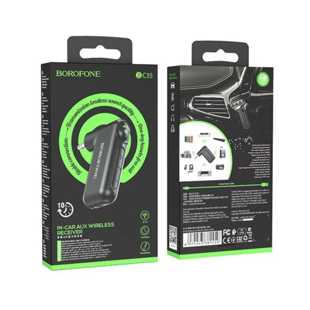 AUX-адаптер Bluetooth Ресивер Borofone BC35 Wideway (Чёрный)
