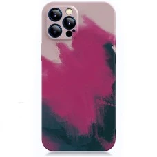 Силіконовий чохол WAVE Watercolor для iPhone 12 Pro (рожевий / чорний)