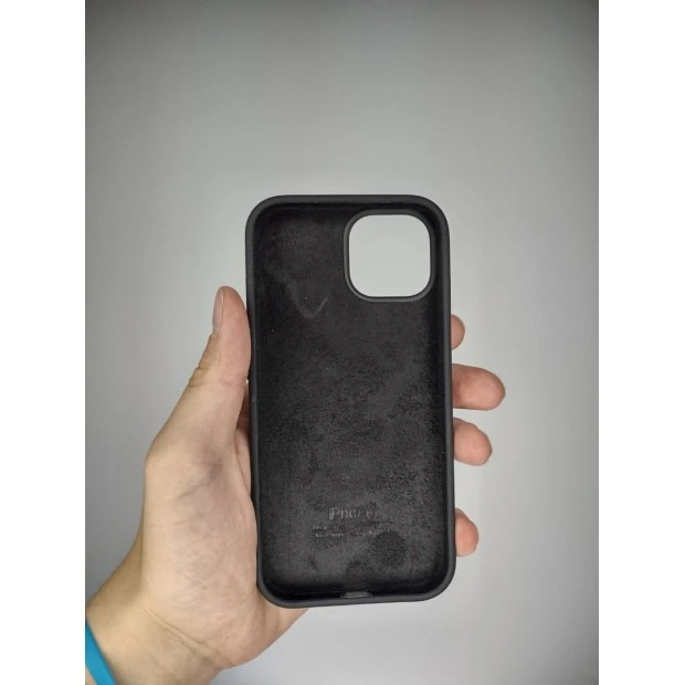 Силіконовий оригінальний круглий чохол для Apple iPhone 15 (07) чорний