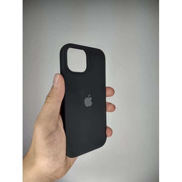 Силіконовий оригінальний круглий чохол для Apple iPhone 15 (07) чорний