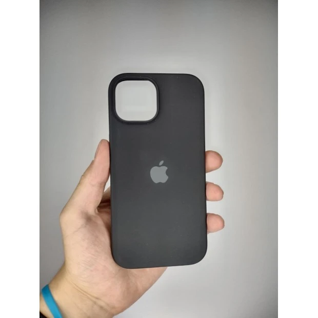 Силіконовий оригінальний круглий чохол для Apple iPhone 15 (07) чорний