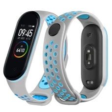 Ремешок Sport Xiaomi Mi Band 3 / Mi Band 4 (Серо-голубой)