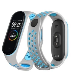 Ремешок Sport Xiaomi Mi Band 3 / Mi Band 4 (Серо-голубой)