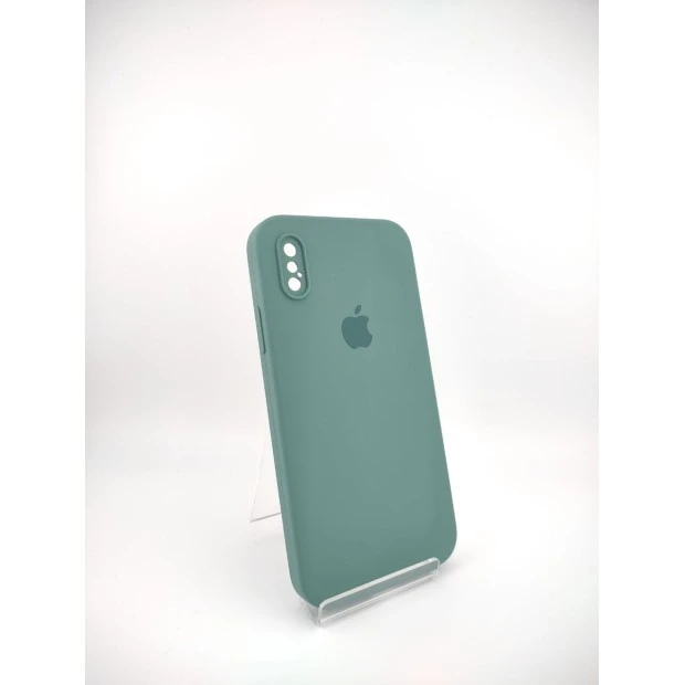 Оригінальний квадратний круглий чохол для Apple iPhone X  /  XS в кольорі чорнувато-зелений