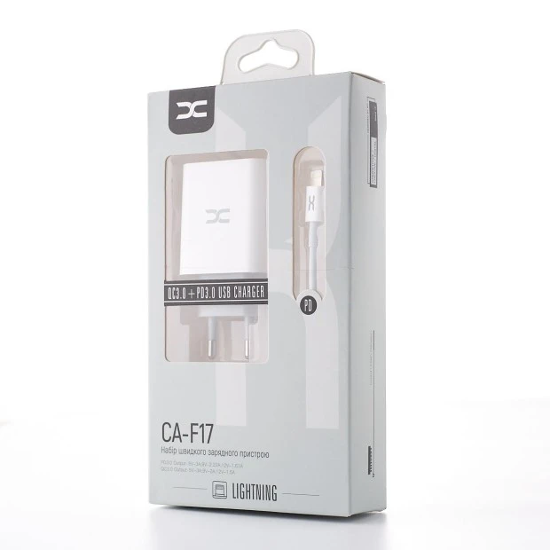 Зарядний пристрій DC CA-F17 20W (1USB  /  1Type-C) (Білий)