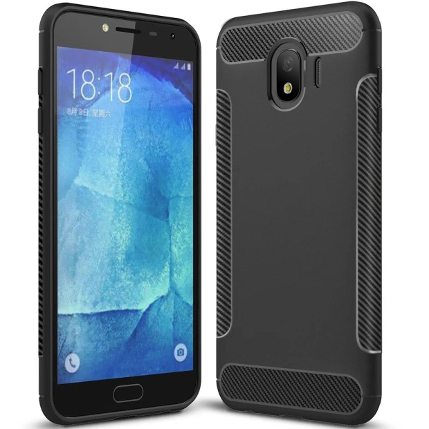 Силіконовий чохол Soft Carbon для Samsung Galaxy J4 (2018) J400 (Чорний)