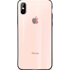 Накладка Premium Glass Case Apple iPhone X / XS (персик)