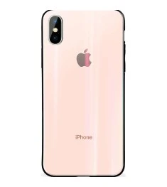 Накладка Premium Glass Case Apple iPhone X / XS (персик)