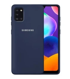 Силикон Original Round Case Logo Samsung Galaxy A31 (2020) (Тёмно-синий)