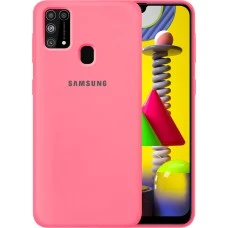 Силикон Original Round Case Logo Samsung Galaxy M31 (2020) (Клубничный)