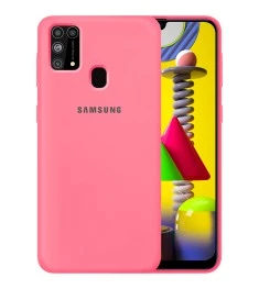 Силикон Original Round Case Logo Samsung Galaxy M31 (2020) (Клубничный)