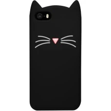 Силикон Kitty Case Apple iPhone 5 / 5s / SE (Черный)