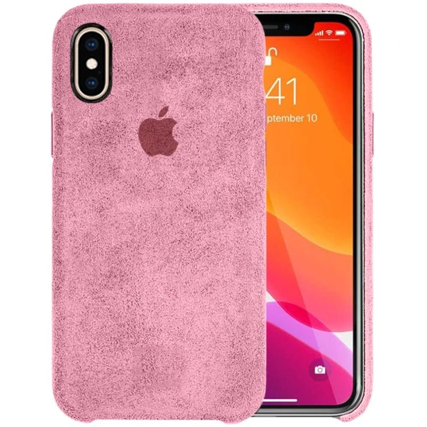 Чехол Alcantara Cover Apple iPhone X / XS (Пыльная Роза)