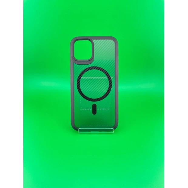 Силіконовий чохол iPaky Carbon Clear з MagSafe для iPhone 11 Pro (Чорний)