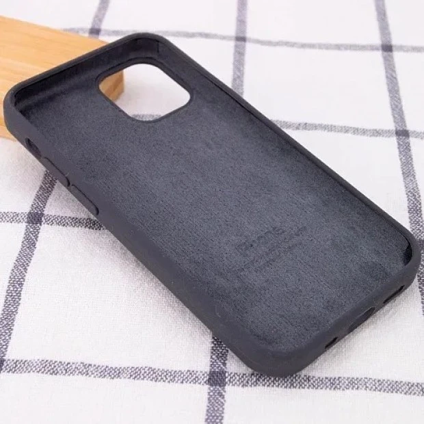 Силіконовий оригінальний круглий чохол для Apple iPhone 15 (19), темно-сірий.