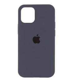 Силіконовий оригінальний круглий чохол для Apple iPhone 15 (19), темно-сірий.