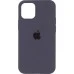 Силіконовий оригінальний круглий чохол для Apple iPhone 15 (19), темно-сірий.