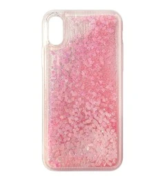 Силикон Liquid Fashion Apple iPhone X / XS (Red-pink Hearts)